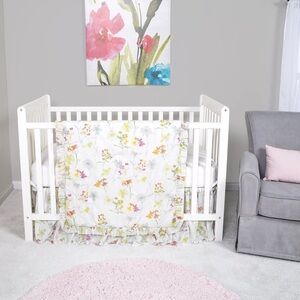 TREND LAB WATERCOLOR FLOWERS CRIB BEDDING SET